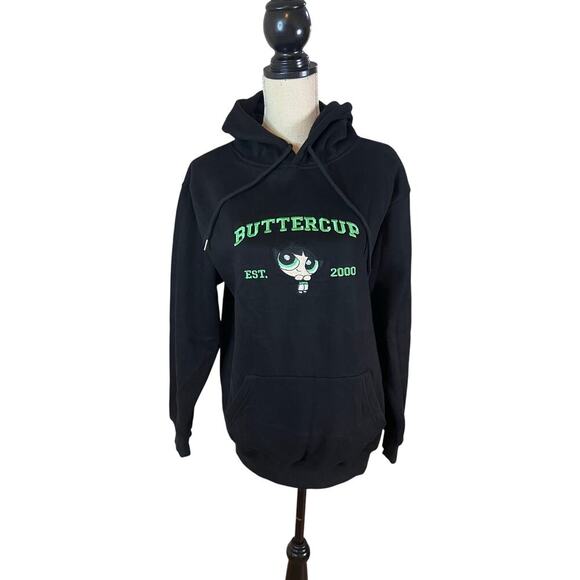 Powerpuff girls Buttercup Hoodie Black size M Tik Tok famous Retro Y2K - Picture 1 of 6